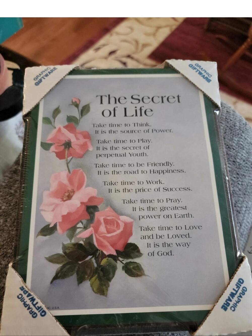 Secret of Life  8.5"x 6.5" Wood Plaque: Inspirational ~ New, Sealed